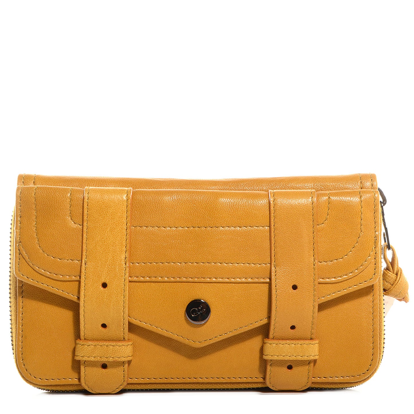 Leather PS1 Large Zip Wallet Mustard