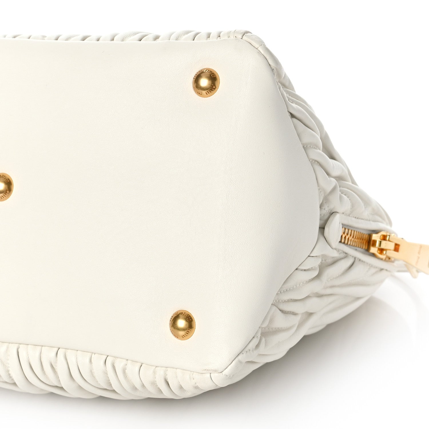 Miu Miu Nappa Matelasse Lux Mini Crossbody Tote Bianco 8 of 9