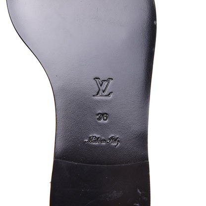 Louis Vuitton Calfskin Monogram Nomad Flat Sandals 36 Black 6 of 8