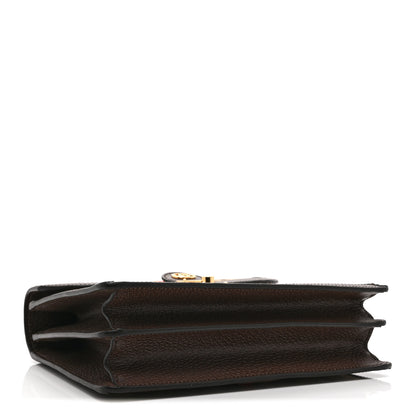 Gucci Monogram Jumbo GG Textured Dollar Calfskin Web Small Ophidia Padlock Top Handle Bag Camel Ebony New Acero 4 of 11