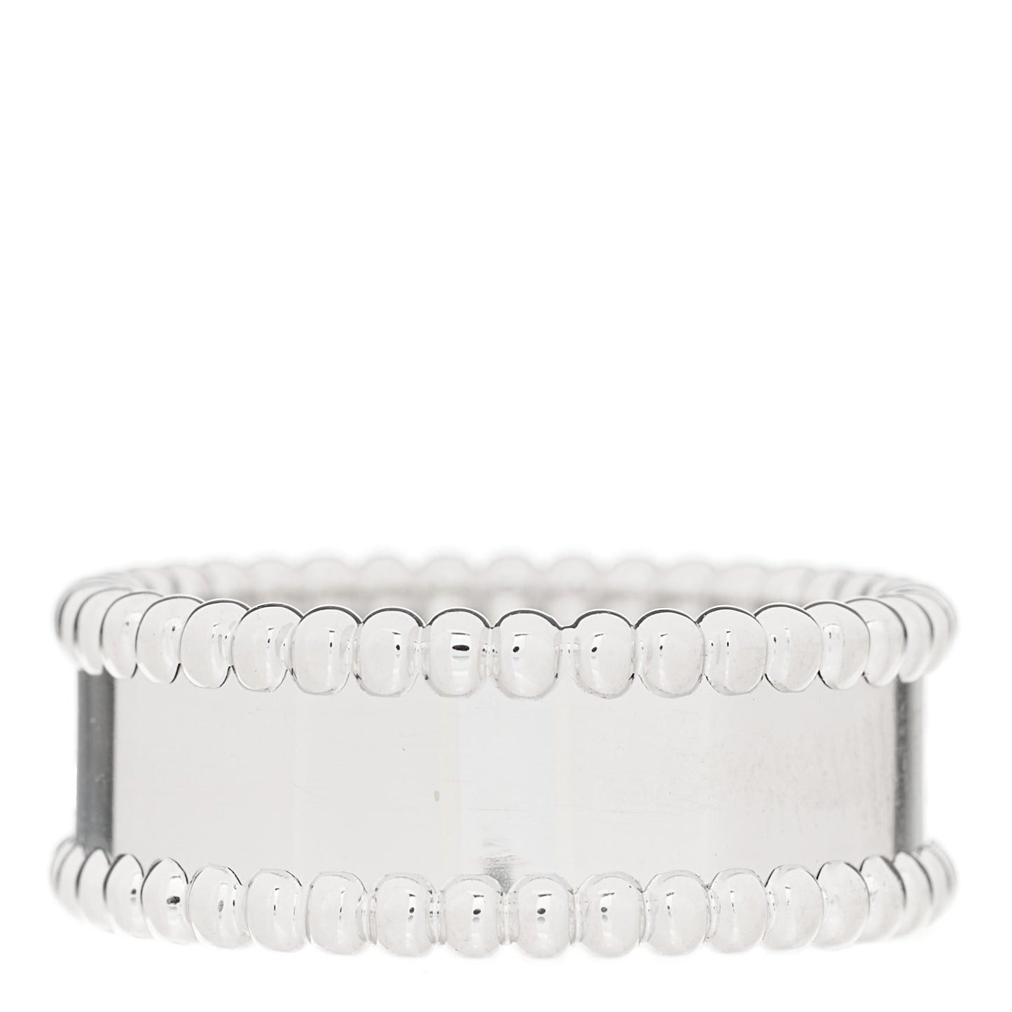 18K White Gold Perlee Signature Ring 53 6.25