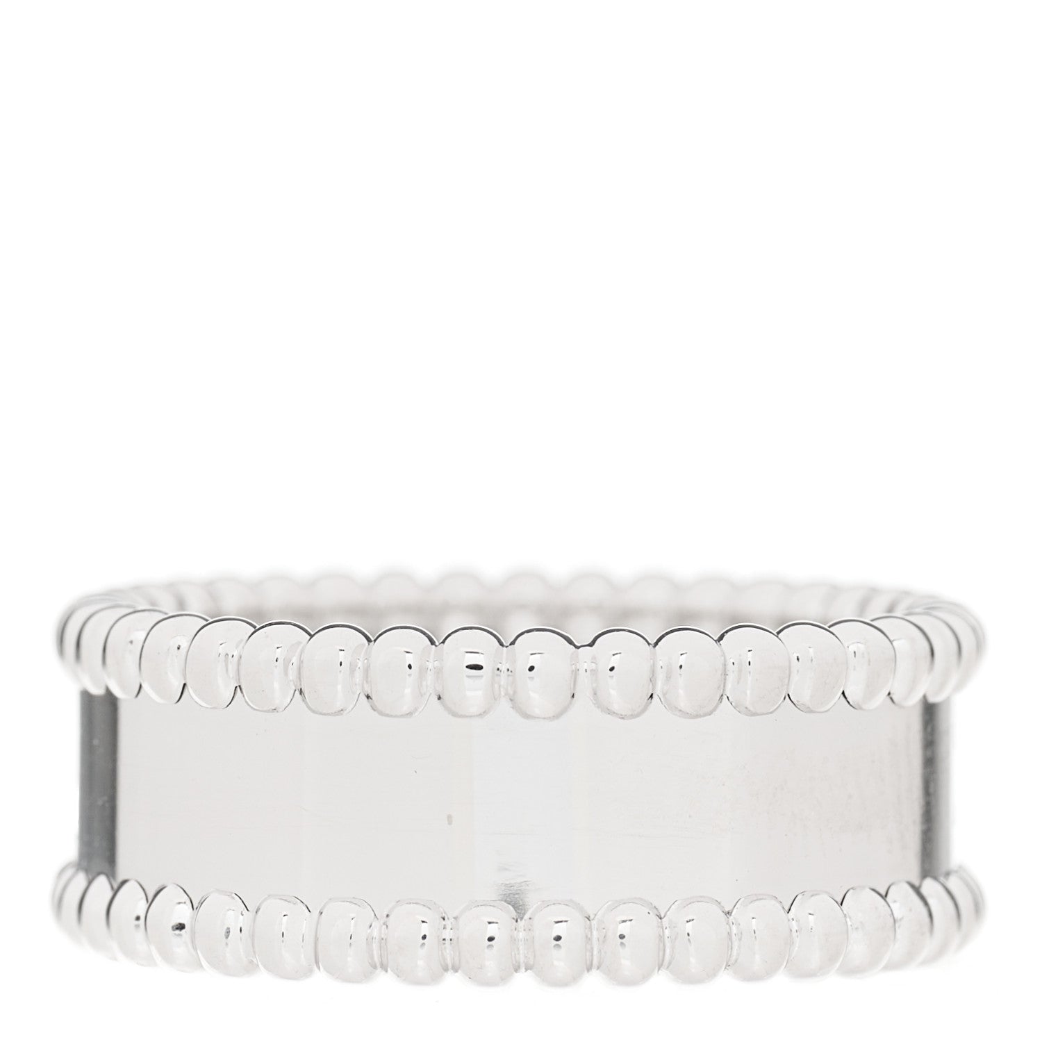 Van Cleef & Arpels 18K White Gold Perlee Signature Ring 53 6.25 2 of 4