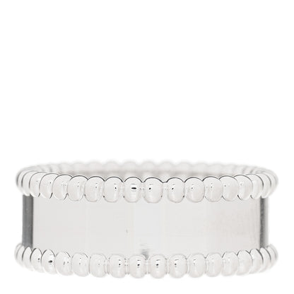 Van Cleef & Arpels 18K White Gold Perlee Signature Ring 53 6.25 2 of 4
