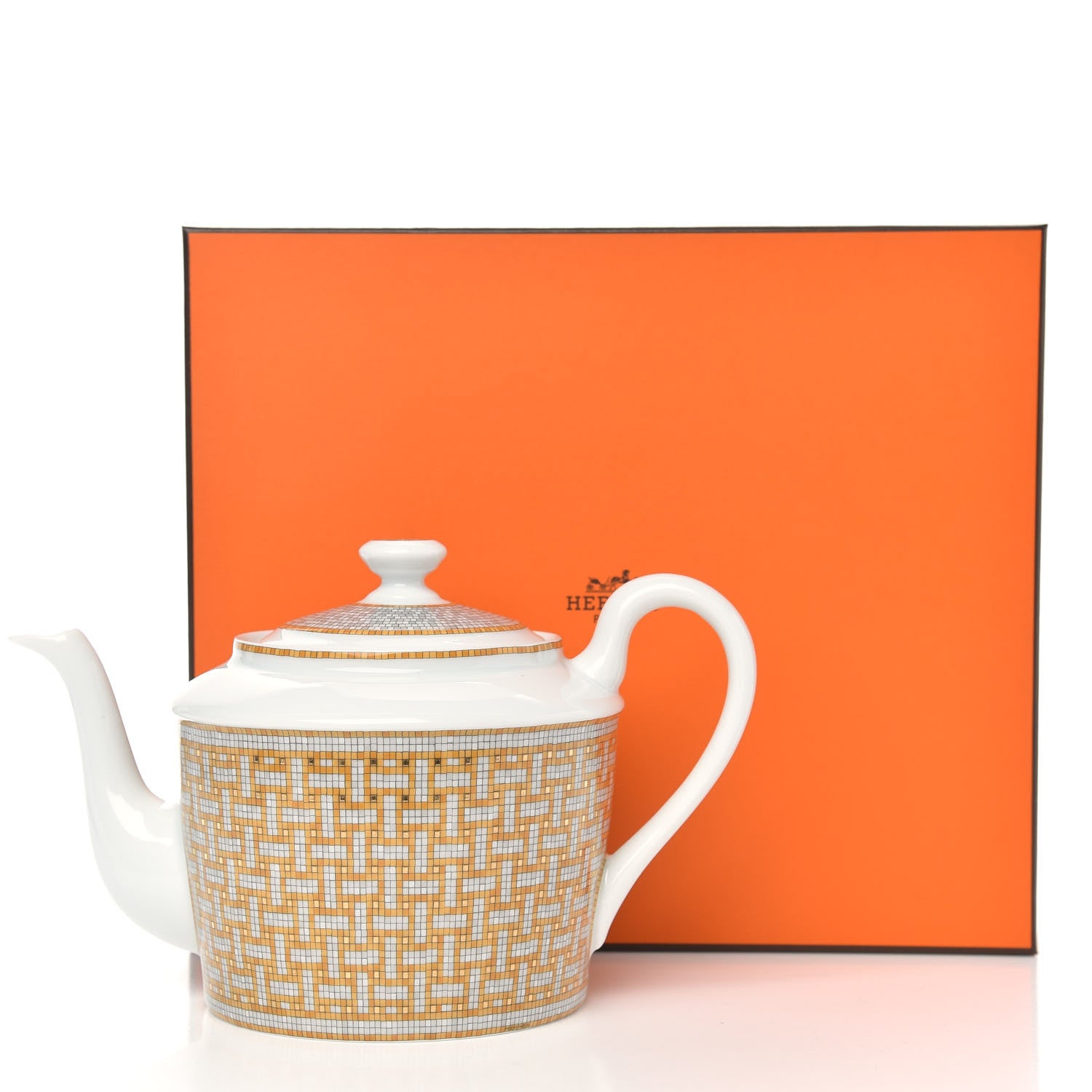 Hermes Porcelain Mosaique Au 24 Coffee/Tea Pot Gold 5 of 5