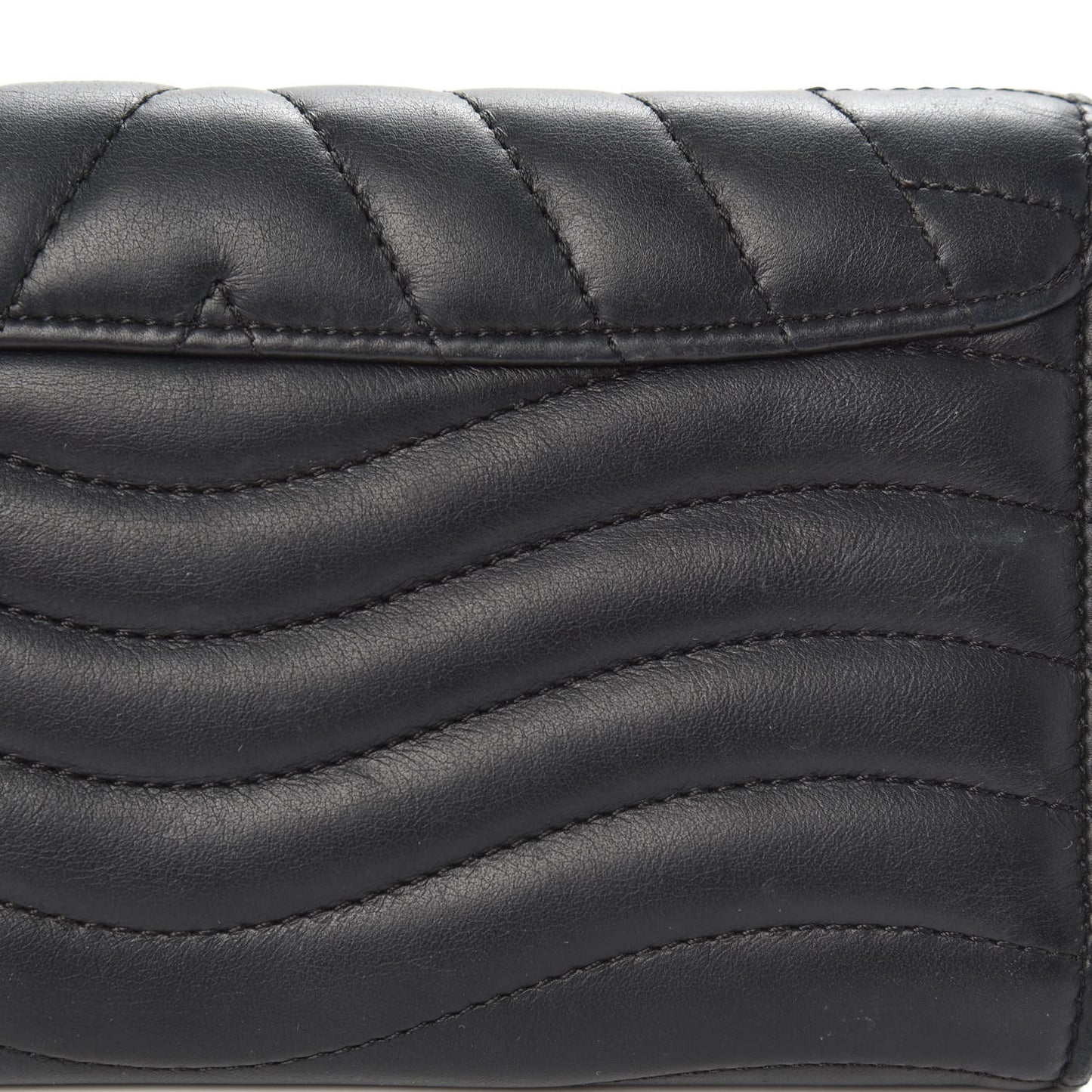 Calfskin New Wave Long Wallet Black