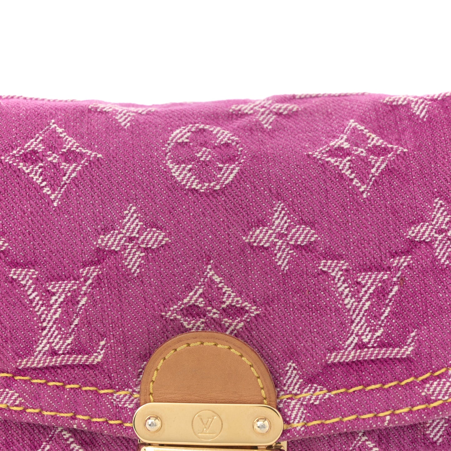 Monogram Denim Mini Pleaty Fuchsia