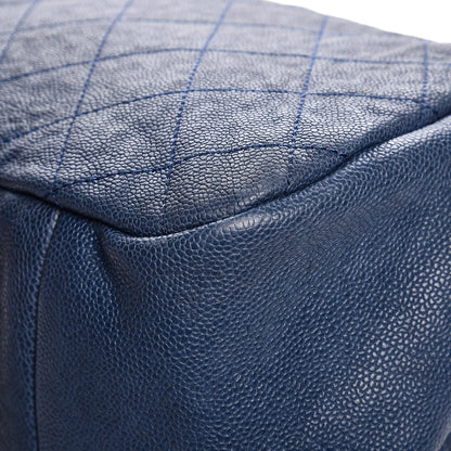Chanel Caviar Quilted Framed Bowling Bag Blue 10 of 13