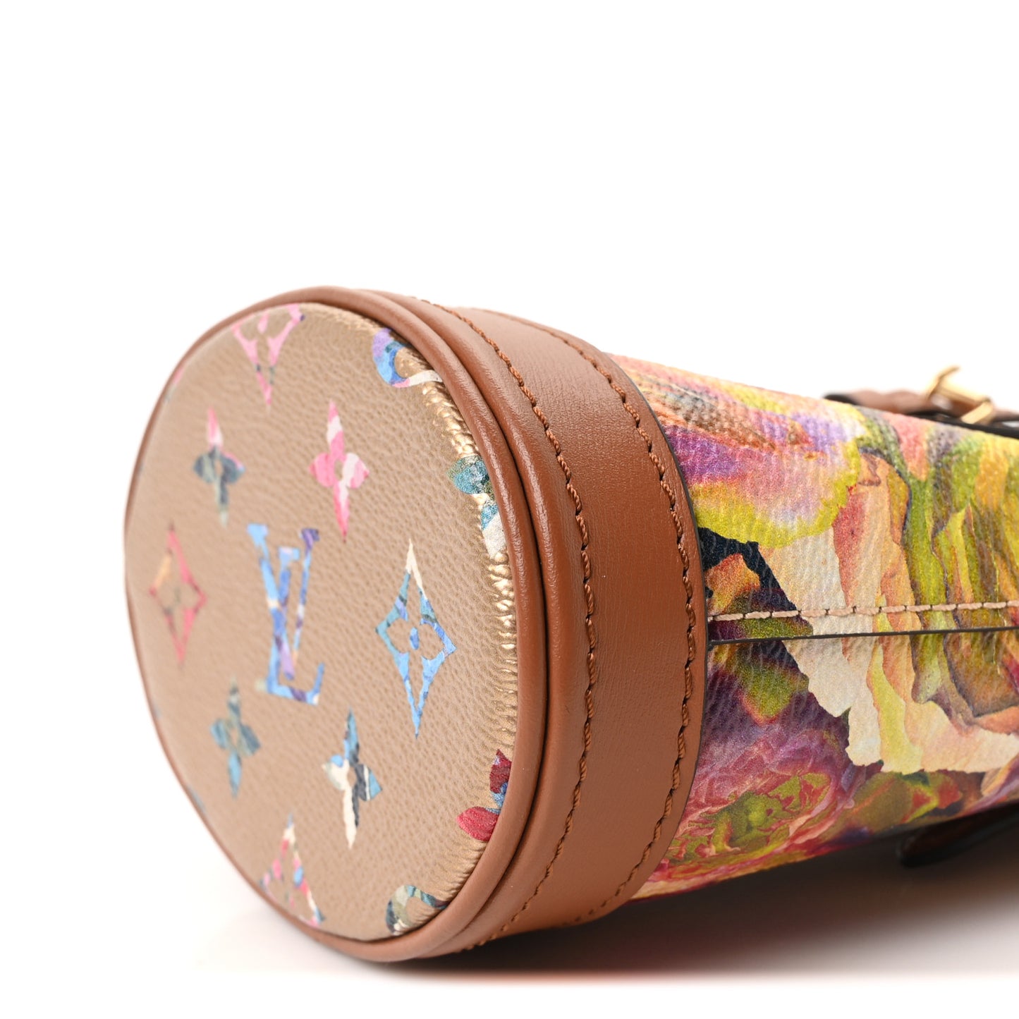 Metallic Monogram LV Garden Nano Bucket Bag Gold