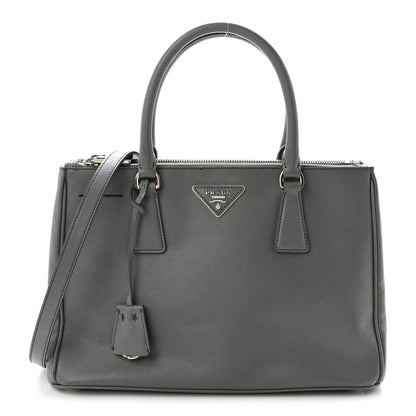 Prada Saffiano Lux Medium Galleria Double Zip Tote Grey 1 of 18
