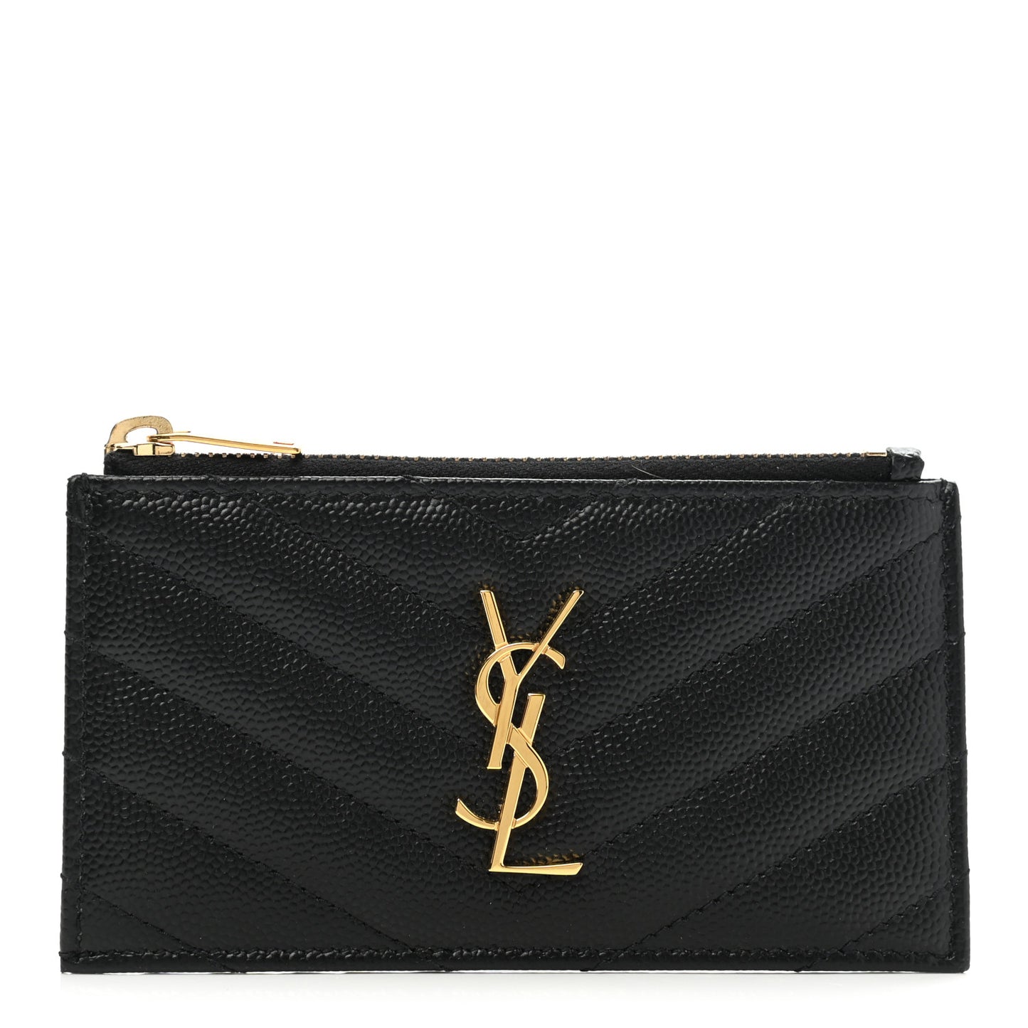 Monogram Grain de Poudre 5 Fragments Zip Pouch Card Holder Black