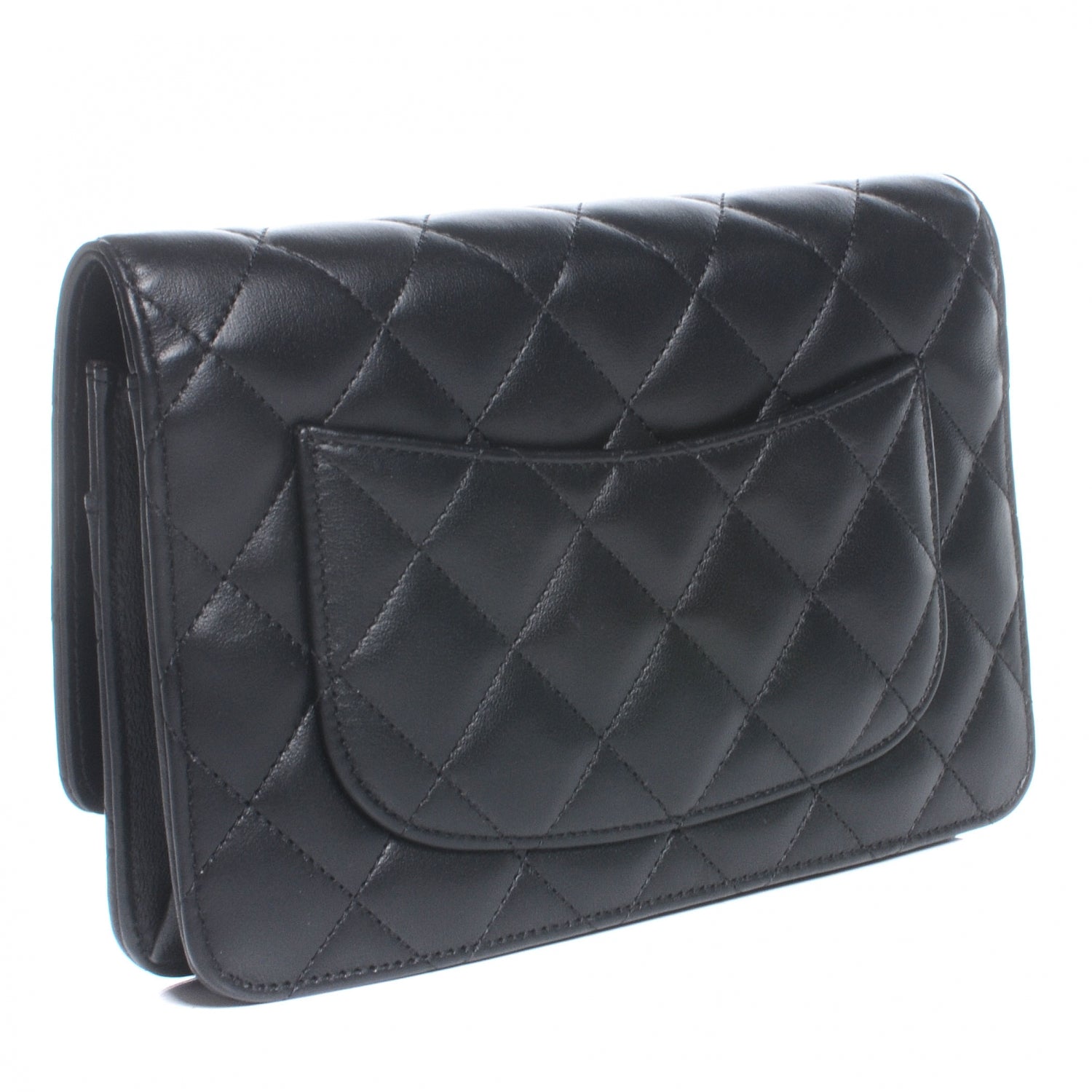 Chanel Lambskin Quilted Wallet On Chain WOC Black 3 of 8