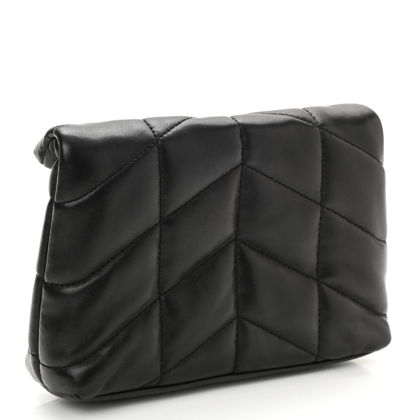 Lambskin Monogram Loulou Puffer Pouch Clutch Black