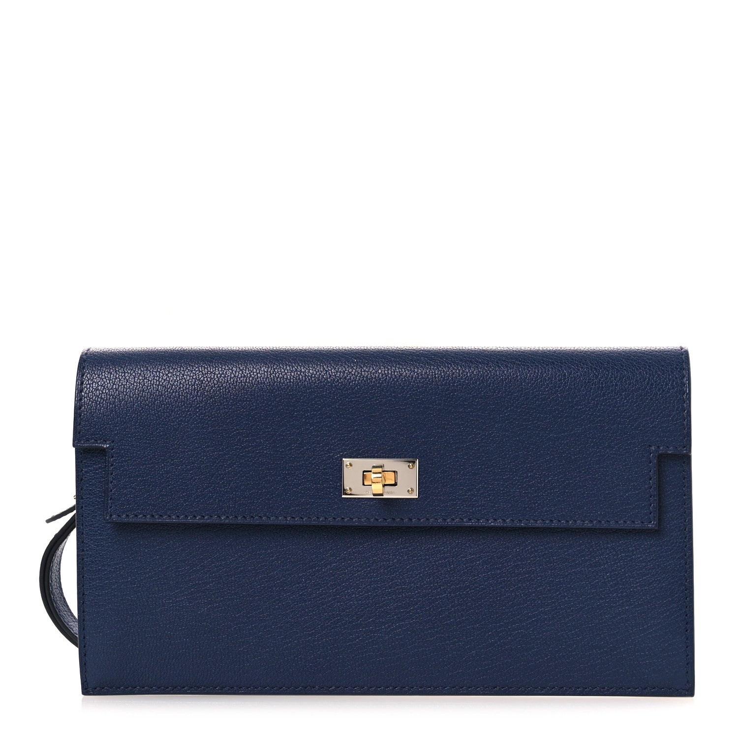 Hermes Chevre Chamkila Kelly Pocket Long Wallet Bleu Indigo 1 of 9
