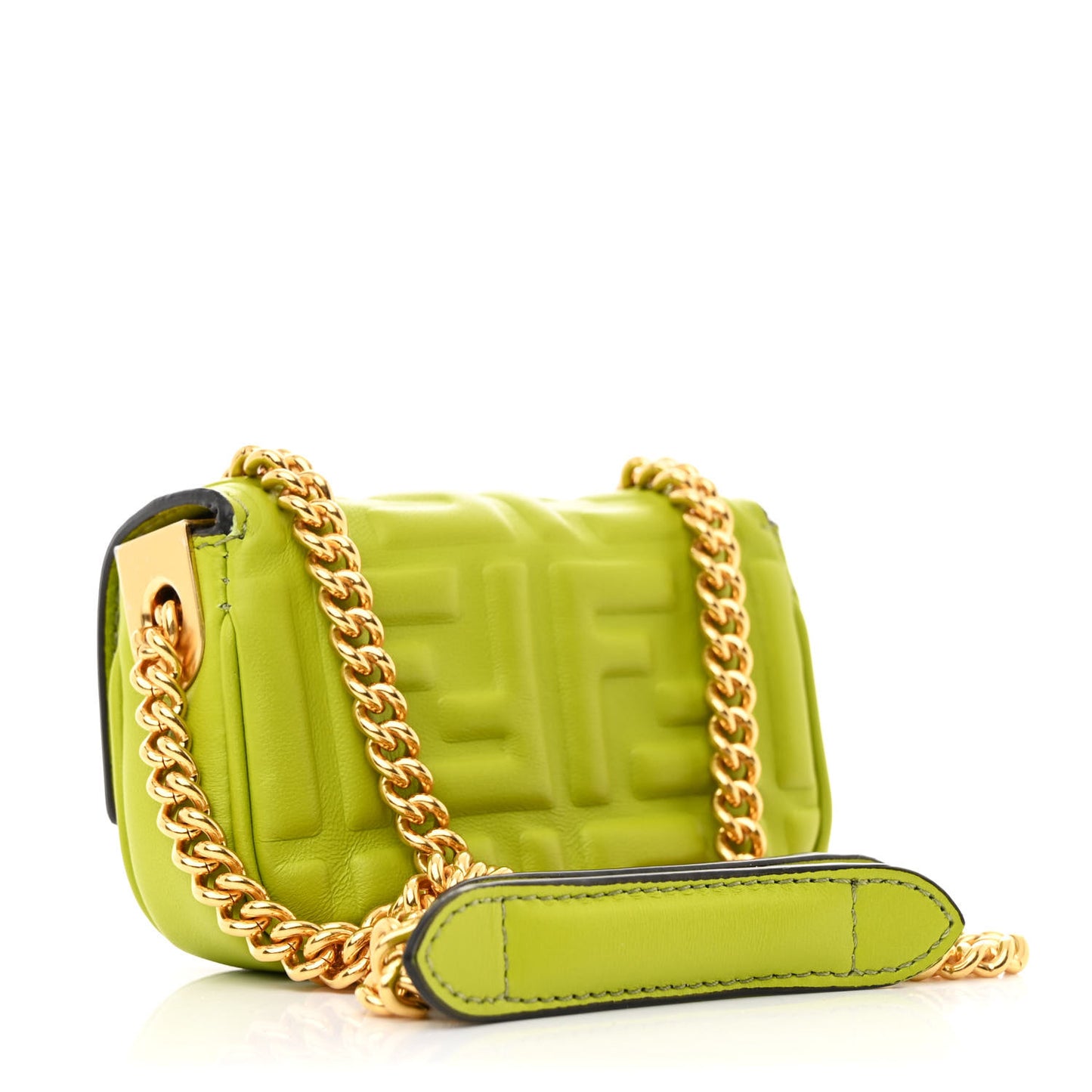 Nappa Matisse FF Embossed Nano Chain Baguette Wasabi