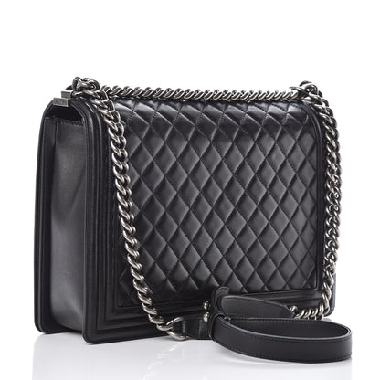 Chanel Lambskin Quilted Large Boy Flap Black 3 of 12