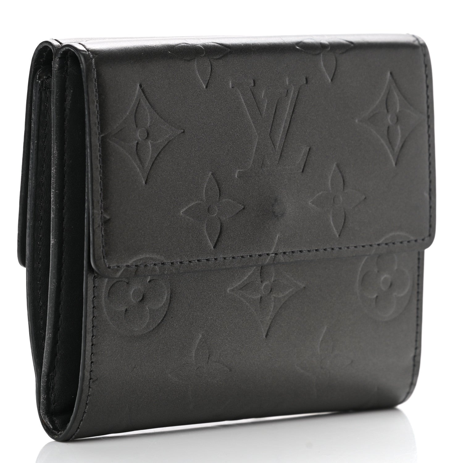 Louis Vuitton Mat Monogram Elise Wallet Black 2 of 7