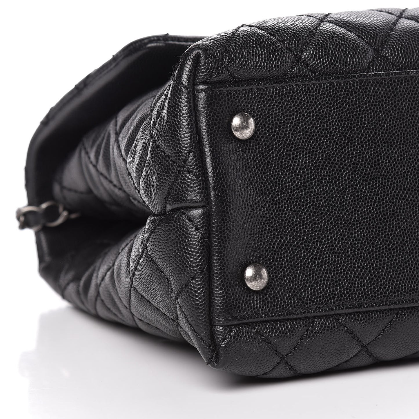 Caviar Quilted Medium Coco Handle Flap Black