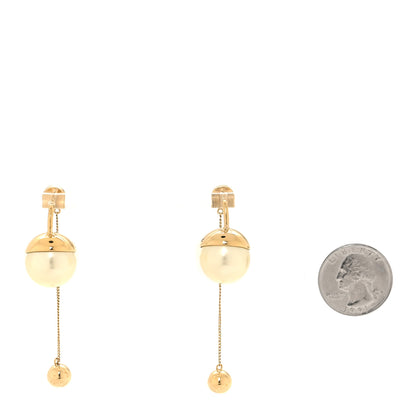 Christian Dior Pearl Mise En Dior Tribal Drop Earrings Gold 2 of 4
