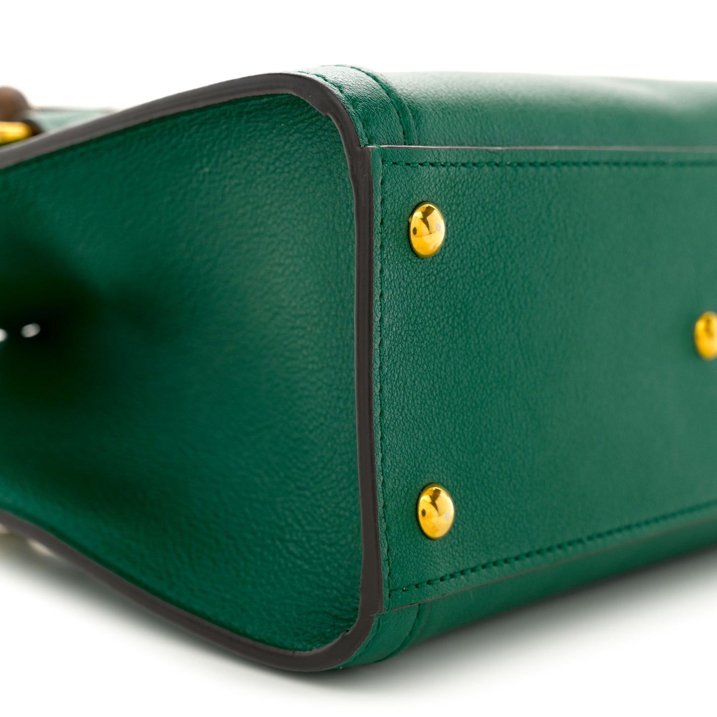 Wonka Grain Calfskin Mini Diana Tote Bag Green Yellow Fluo
