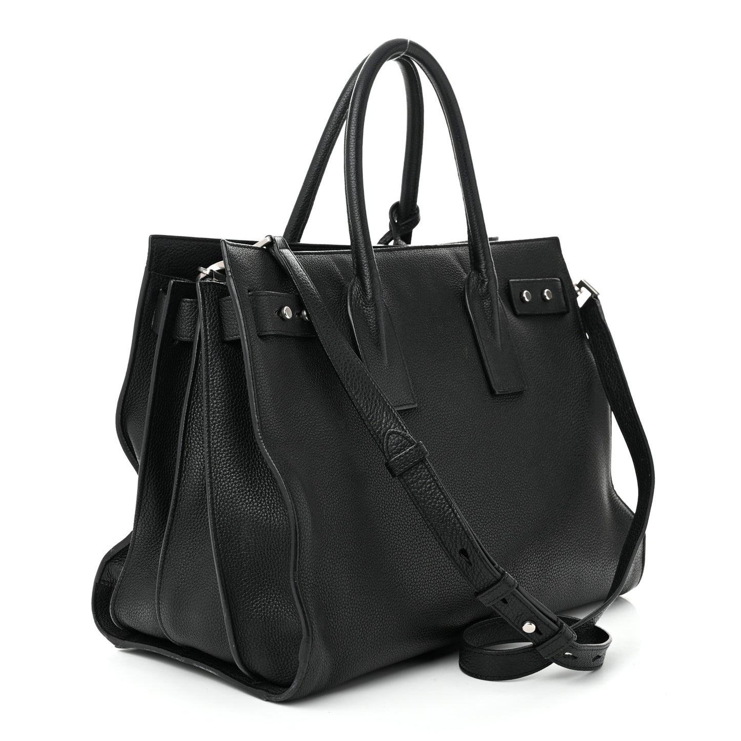 Grained Calfskin Medium Souple Sac De Jour Black
