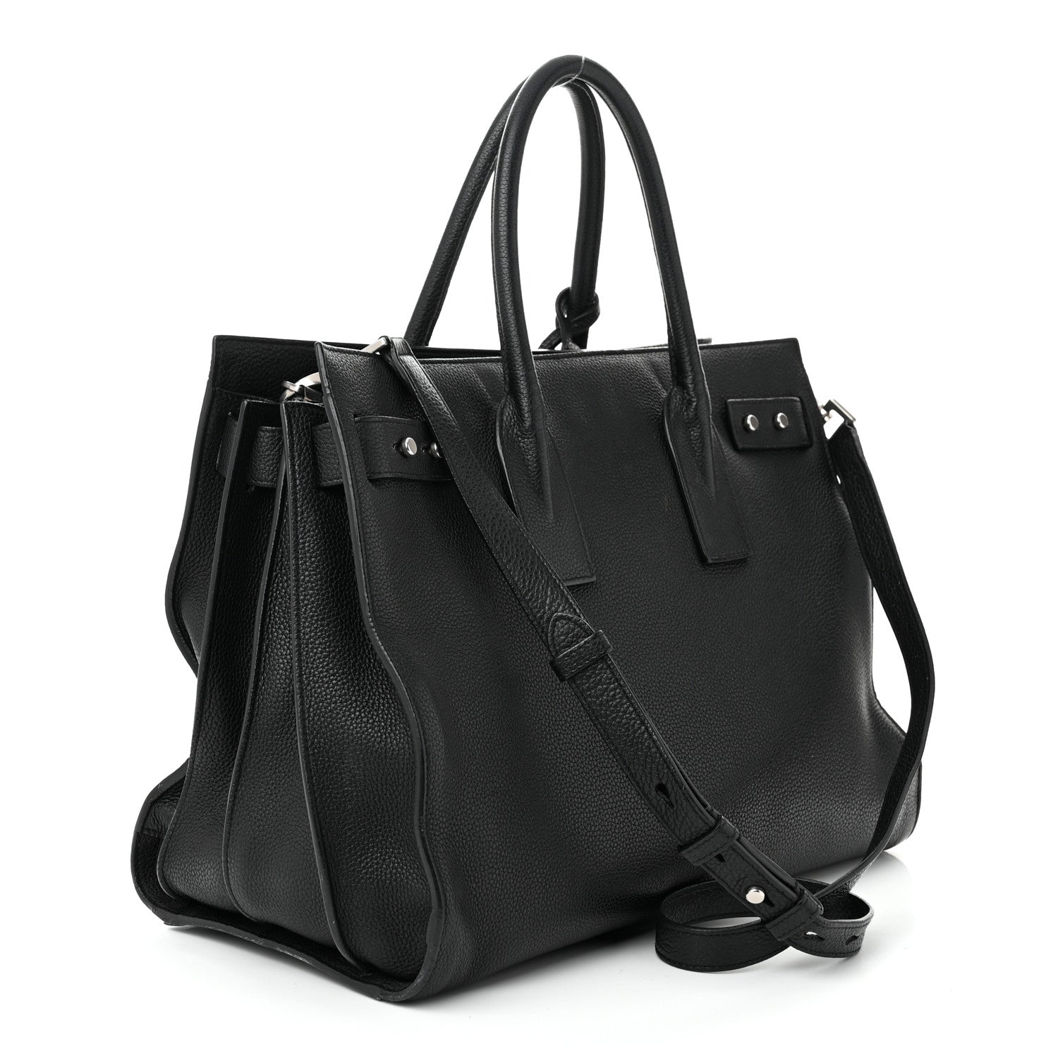 Saint Laurent Grained Calfskin Medium Souple Sac De Jour Black 3 of 12