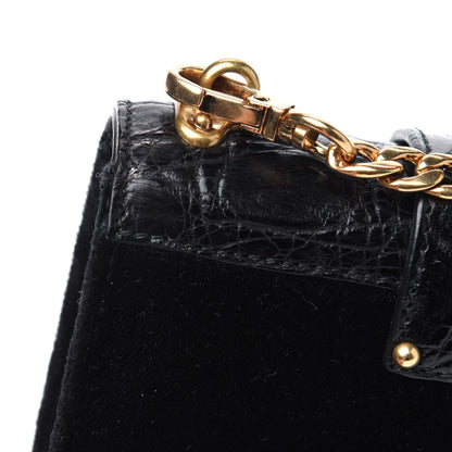 Prada Velvet Crocodile Micro Cahier Bag Black 10 of 11