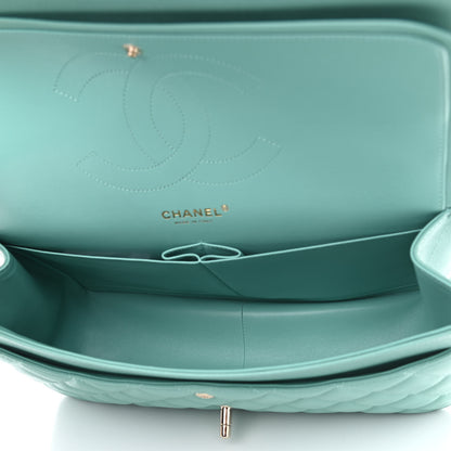 Chanel Caviar Quilted Jumbo Double Flap Light Green 5 of 9