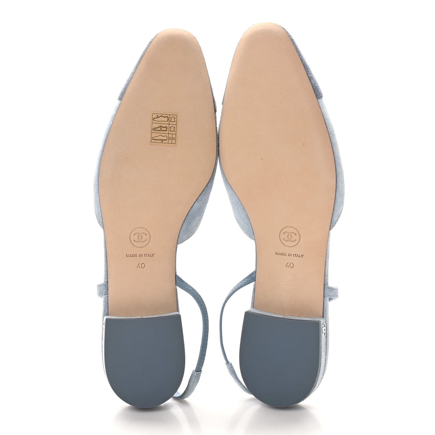 Suede Cap Toe CC Slingback Pumps 40 Light Blue