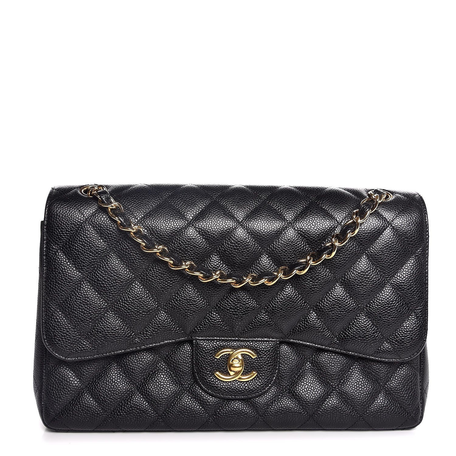 Chanel Caviar Quilted Jumbo Double Flap Black 1 of 8