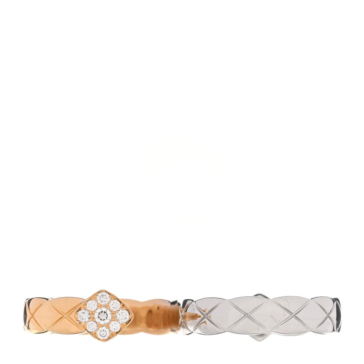 18K Yellow White Gold Diamond Coco Crush Two Finger Ring