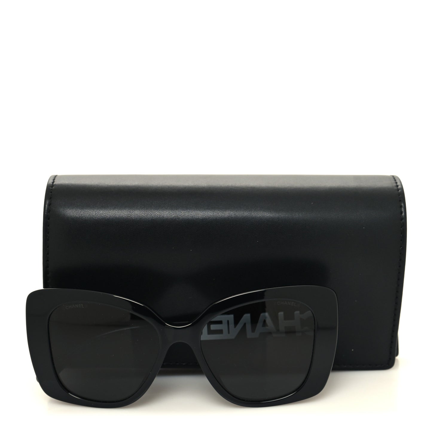 Acetate Strass Square Sunglasses 5422-B Black White