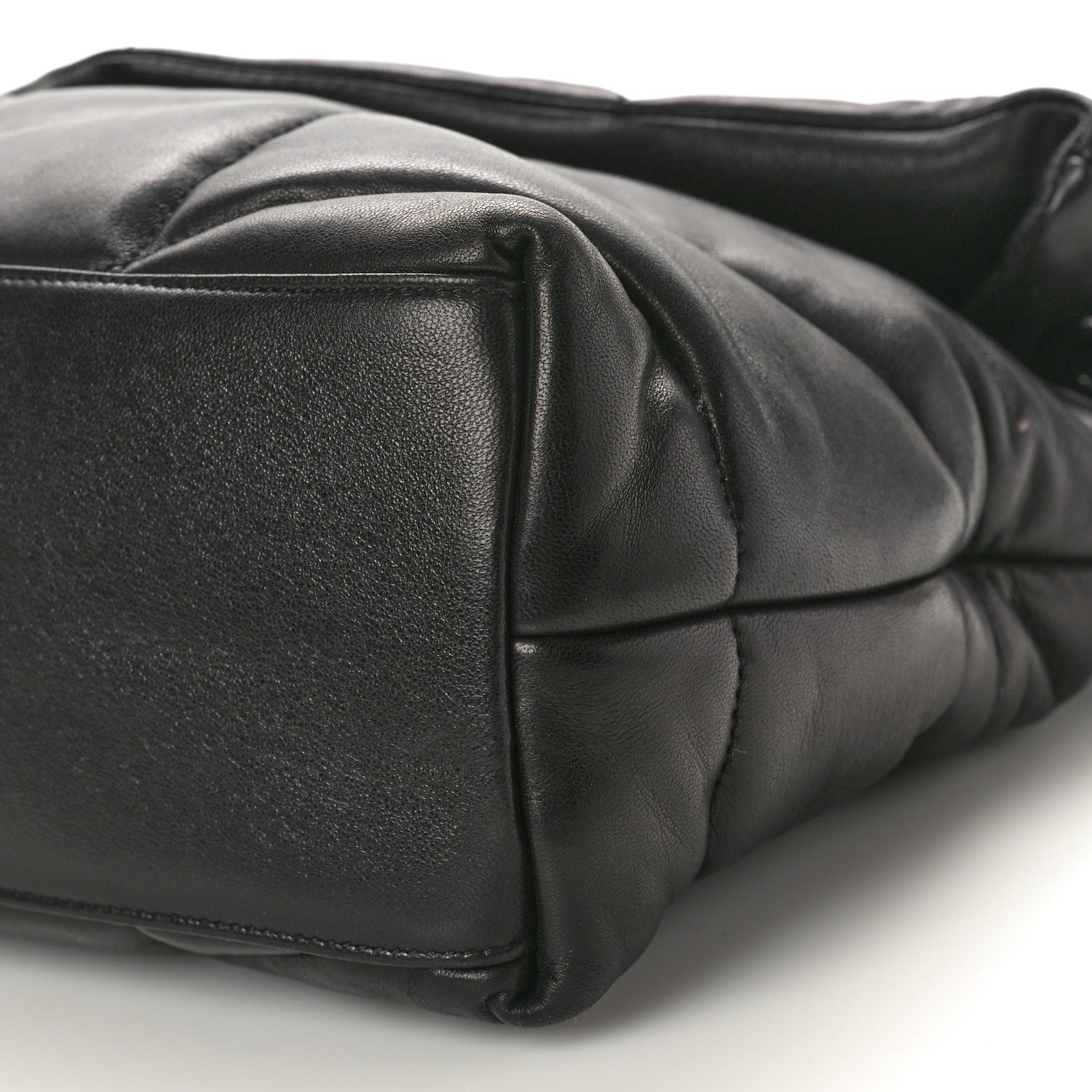 Saint Laurent Lambskin Quilted Monogram Monochrome Medium Loulou Puffer Chain Satchel Black 10 of 10