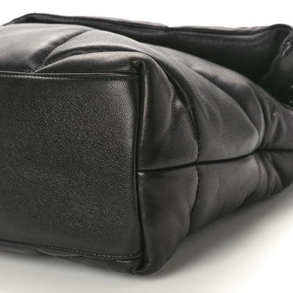 Saint Laurent Lambskin Quilted Monogram Monochrome Medium Loulou Puffer Chain Satchel Black 10 of 10
