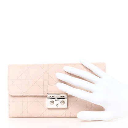 Christian Dior Grained Calfskin Cannage Miss Dior Promenade Chain Wallet Light Pink Yellow 2 of 10