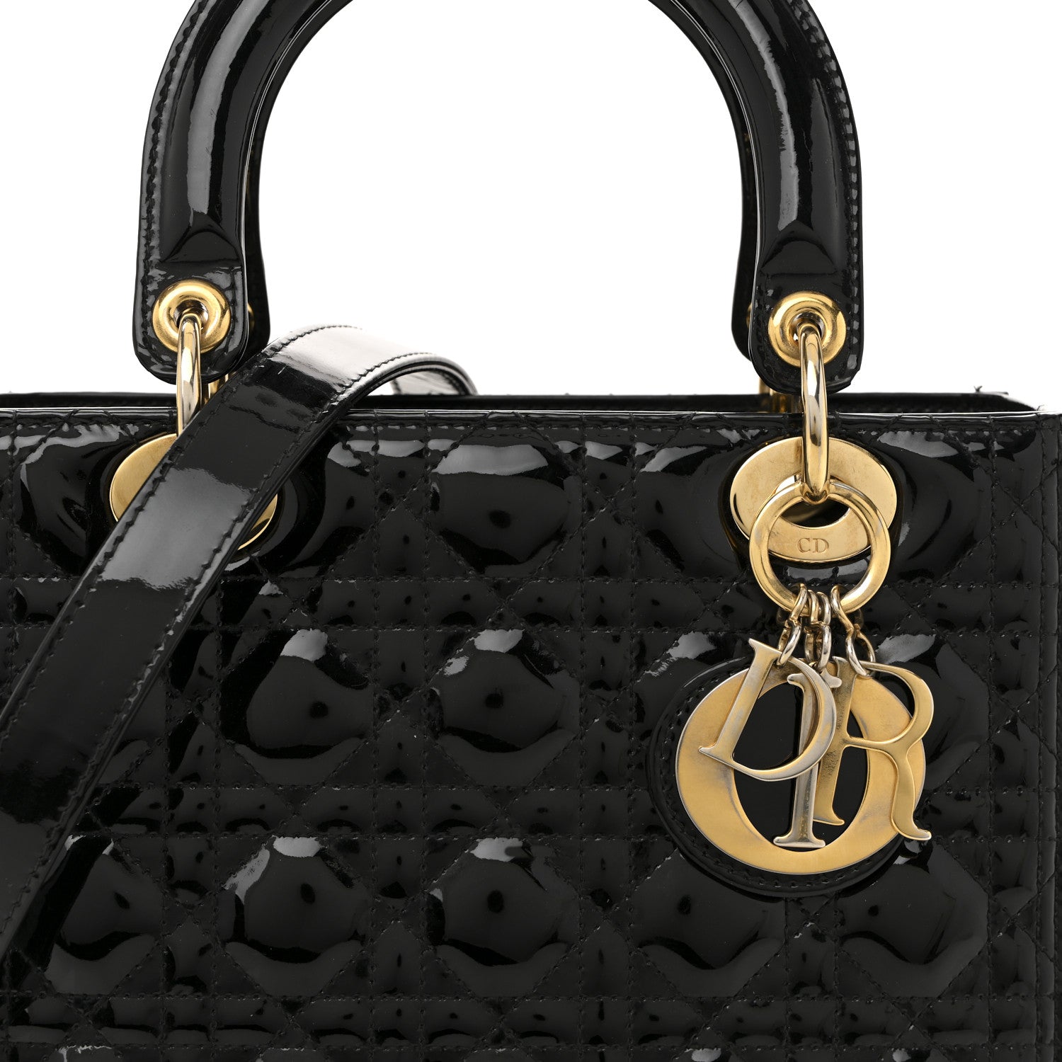 Christian Dior Patent Cannage Medium Lady Dior Black 8 of 15