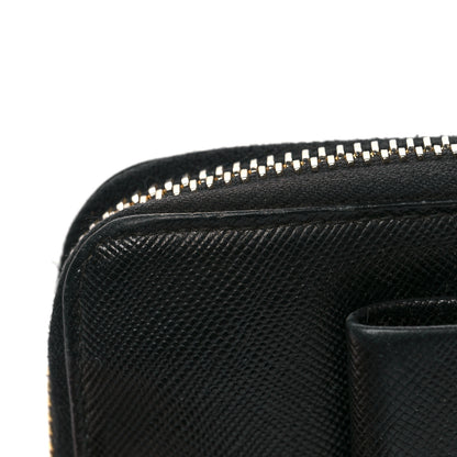 Prada Saffiano Fiocco Bow Zip Around Wallet Black 13 of 15