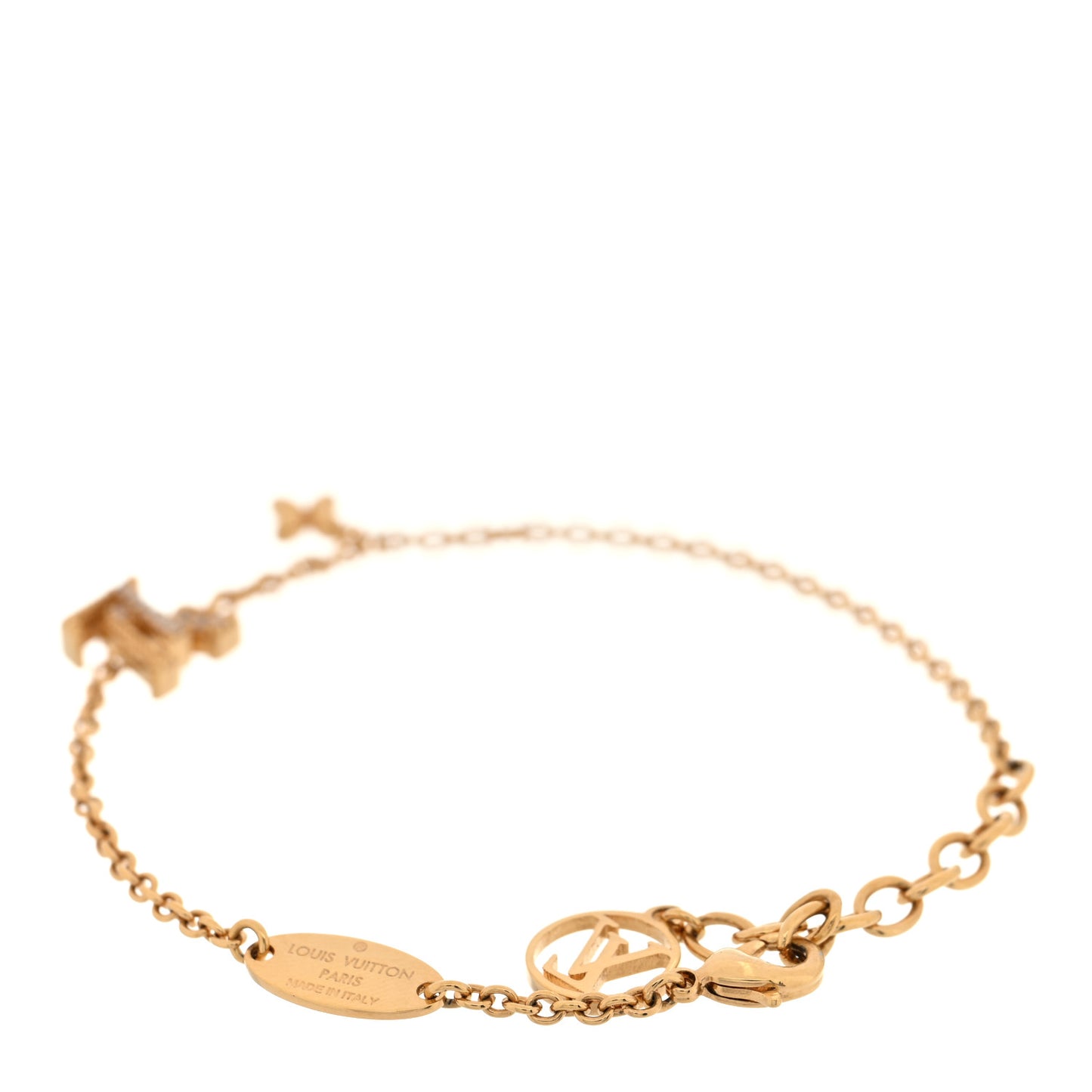 Metal Crystal LV Iconic Bracelet Gold