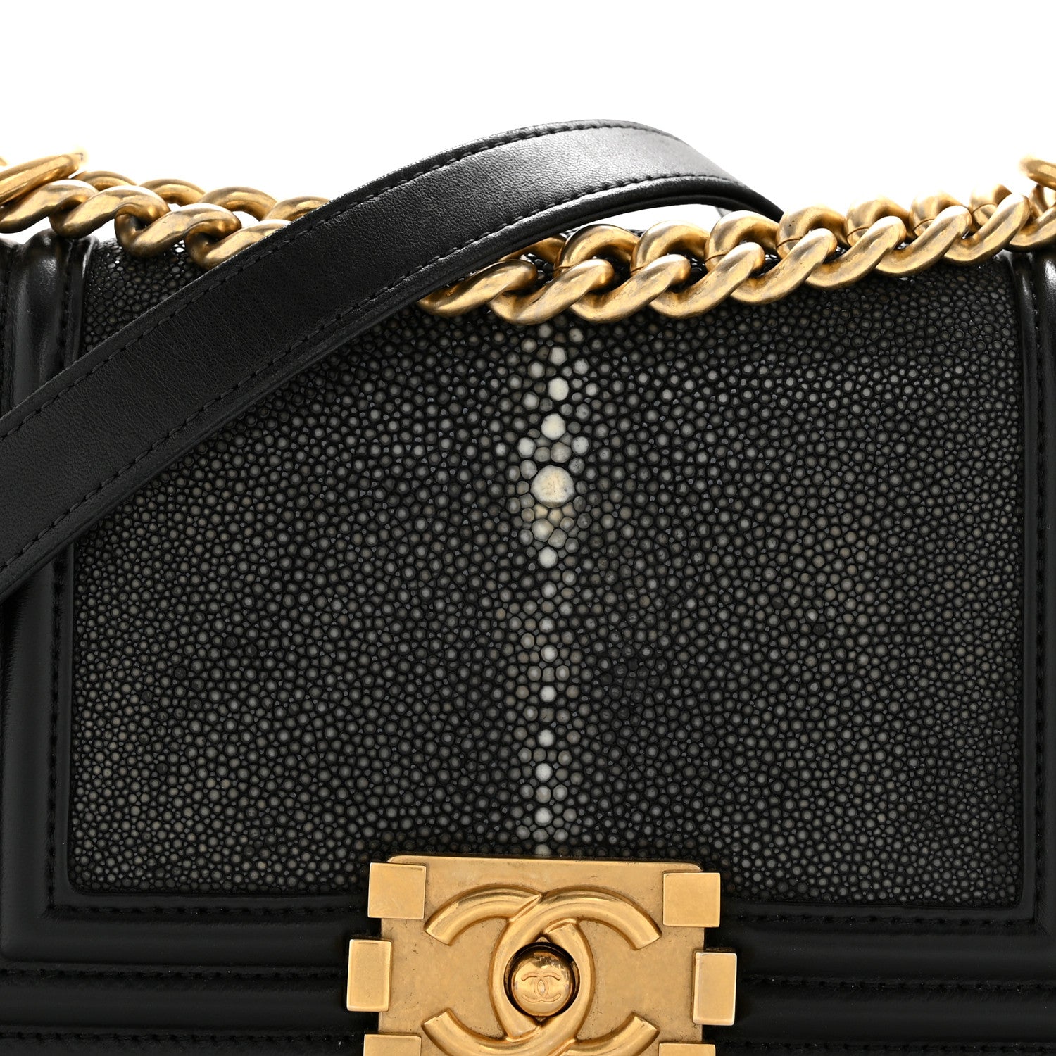 Chanel Galuchat Stingray Small Boy Flap Black 8 of 14