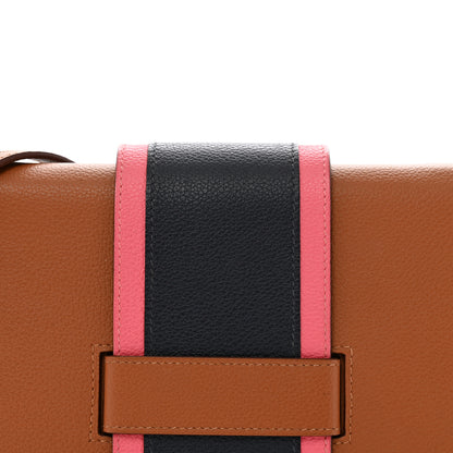 Hermes Evercolor Evercolor H Passant Clutch Gold Rose Azalee Bleu Nuit 9 of 12