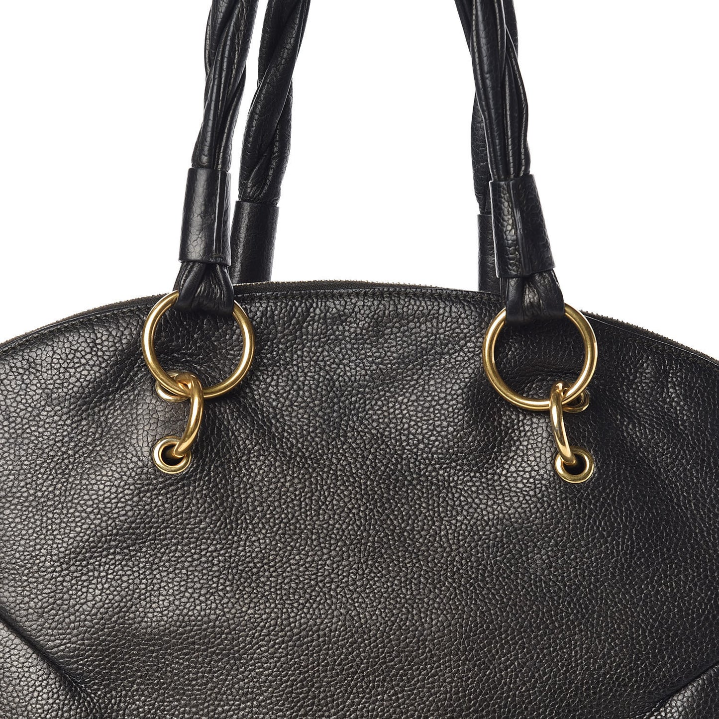 Metallic Calfskin Large Calypso Tote Grey