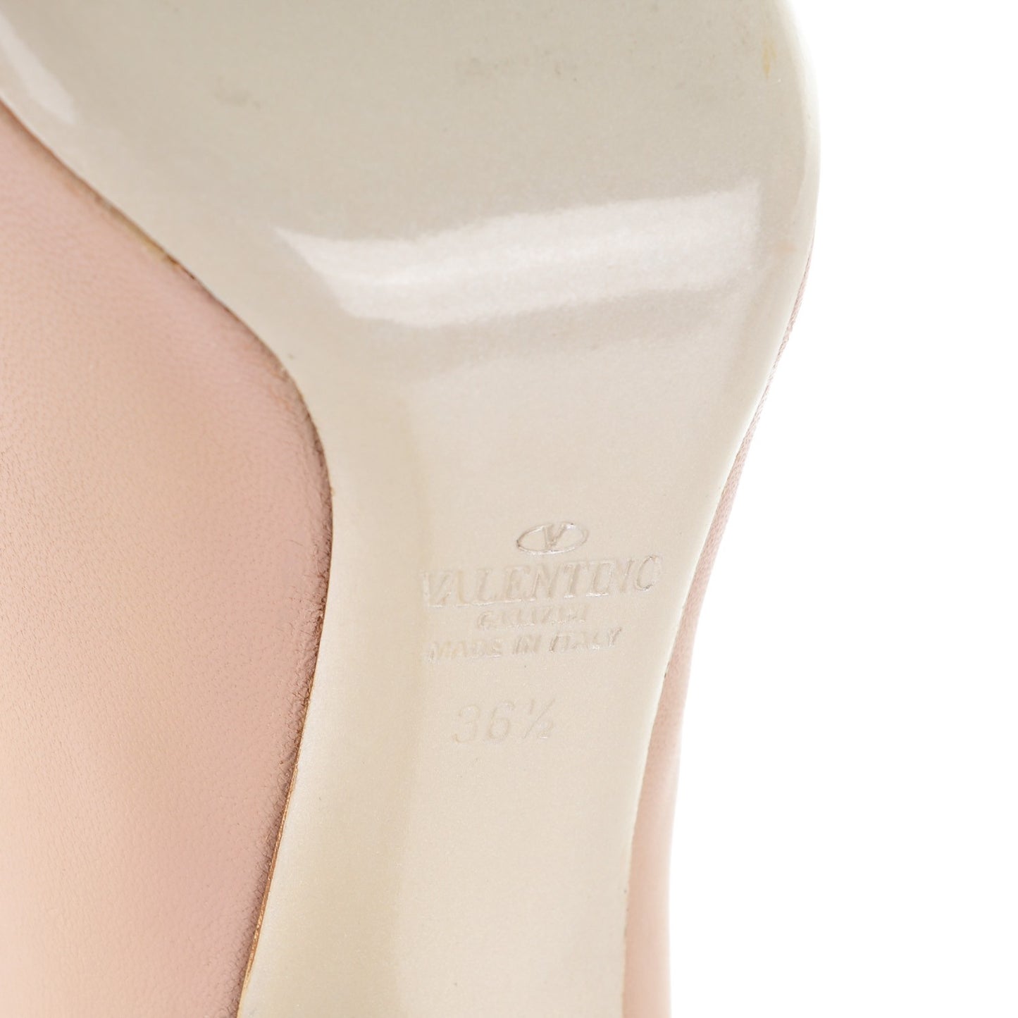 Nappa Lace Bow Pumps 36.5 Nude