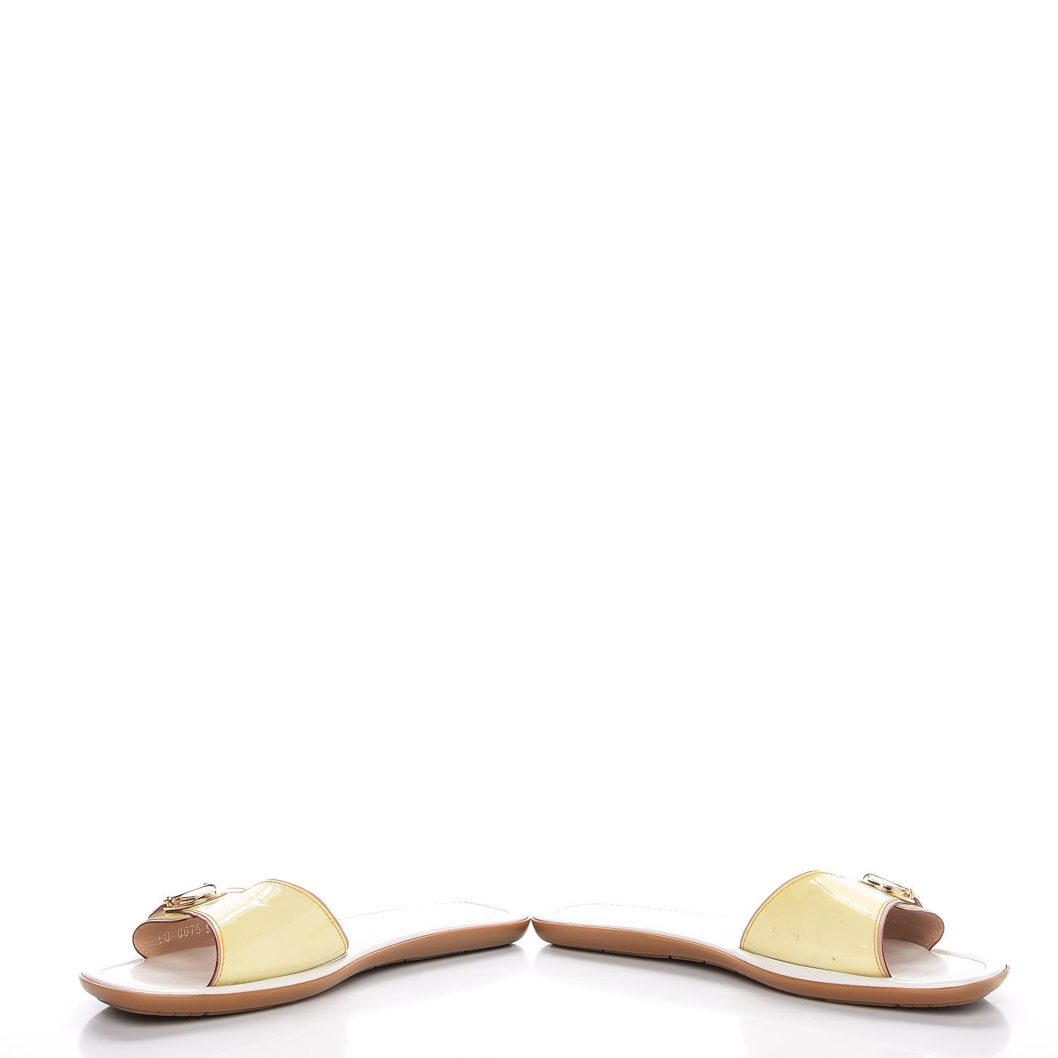 Louis Vuitton Patent Slide Sandal 37 Ivory 6 of 13