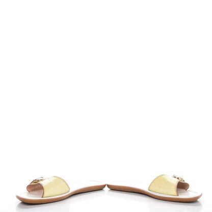Louis Vuitton Patent Slide Sandal 37 Ivory 6 of 13