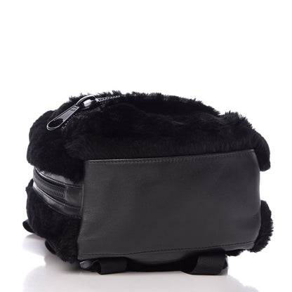 Alexander Wang Shearling Rubberized Lambskin Backpack Black 4 of 7