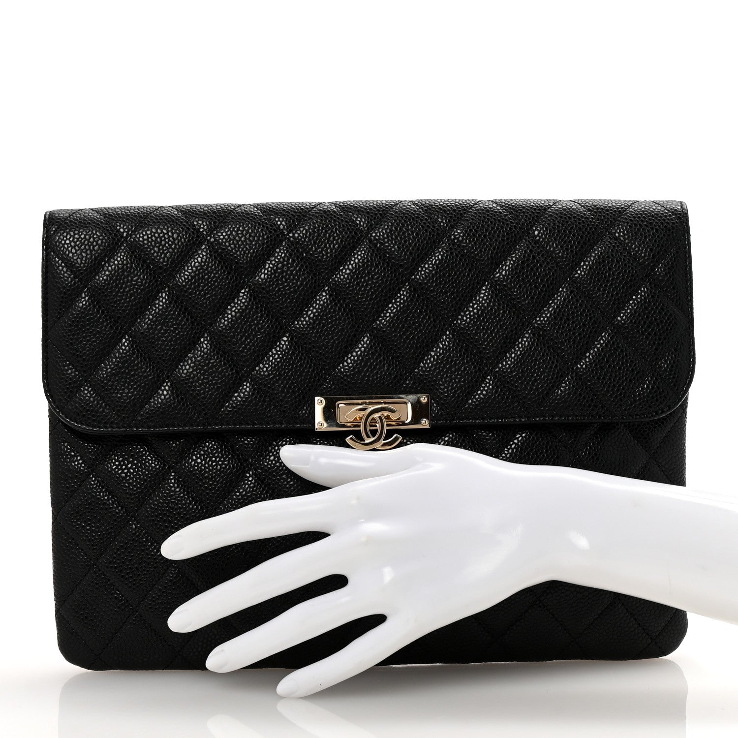 Chanel Caviar Quilted Medium Golden Class Pouch Black 2 of 11