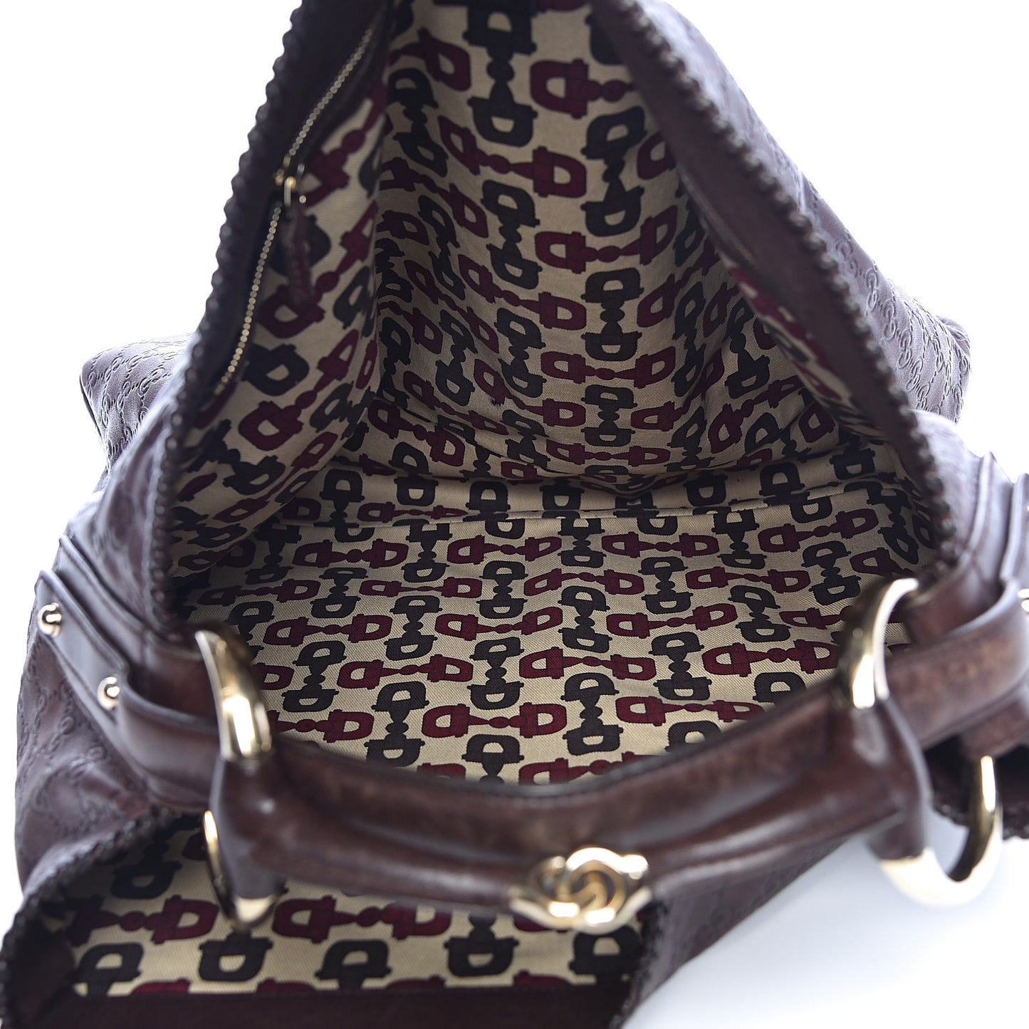 Guccissima Large Horsebit Chain Hobo Chocolate