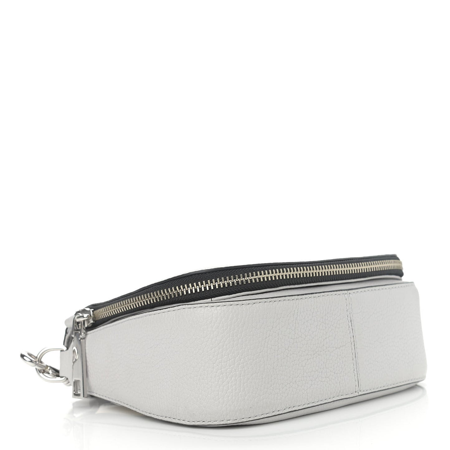 Pebbled Calfskin Recruit Nomad Crossbody Rock Gray