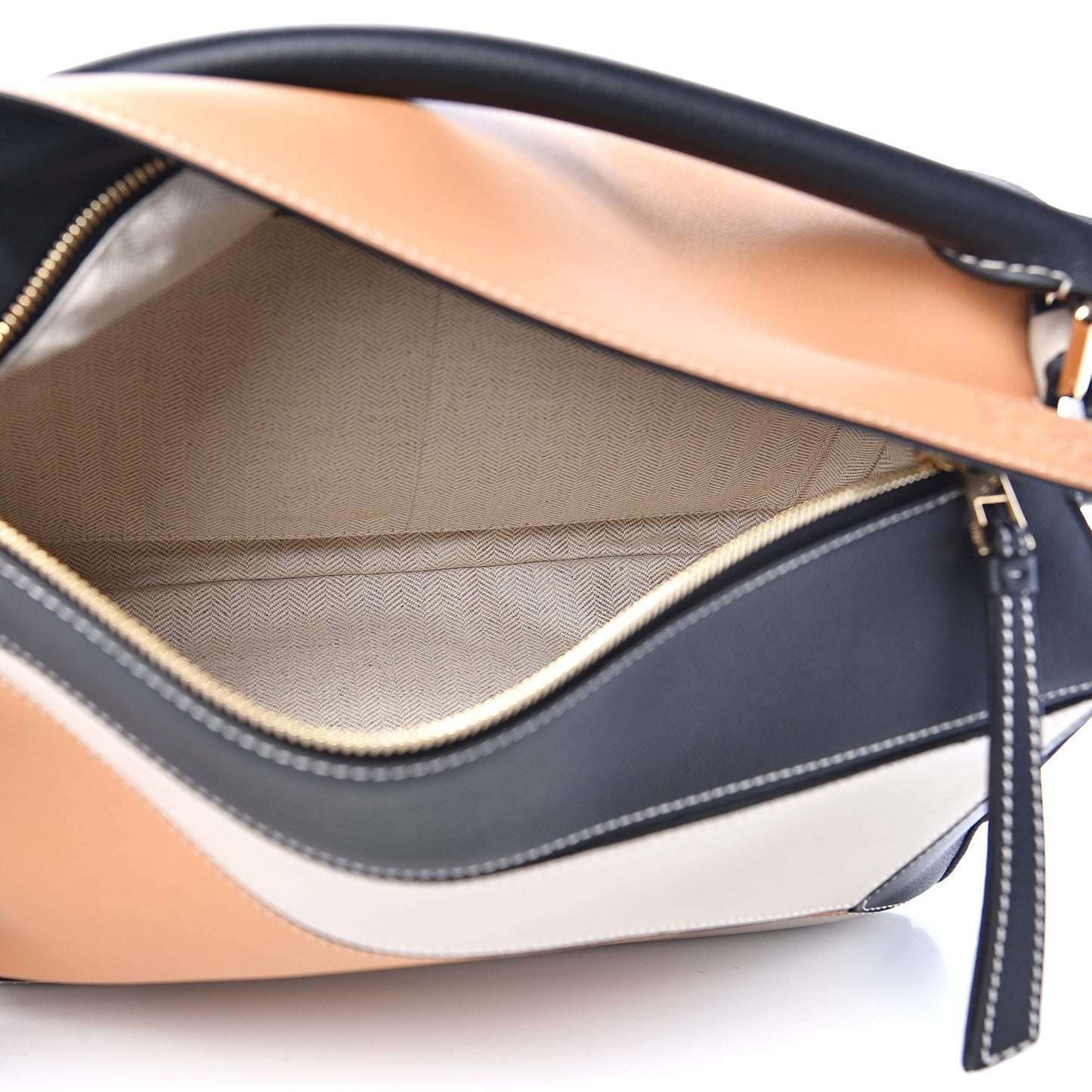Grained Calfskin Medium Puzzle Bag Amber Light Oat