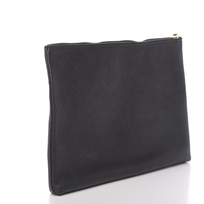 Gucci Pebbled Calfskin Medium Logo Portfolio Clutch Black 3 of 11