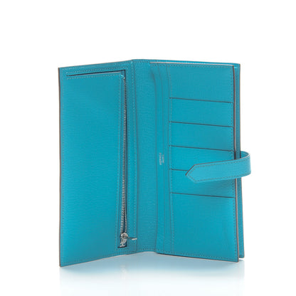 Hermes Chevre Mysore Bearn Wallet Bleu Azteque 5 of 7